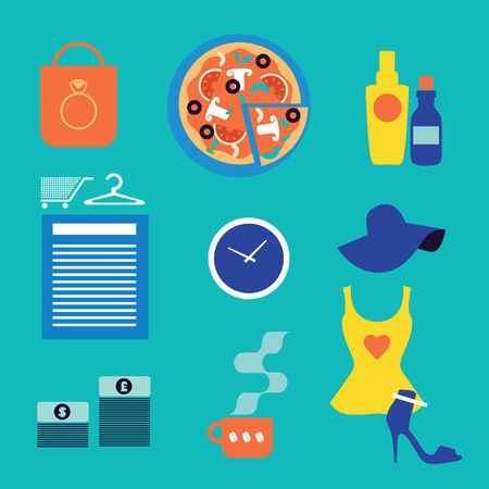 Web shopping iconsのイラスト素材
