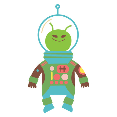 Cute green alienのイラスト素材