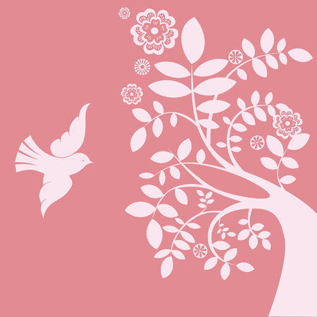 Romatic elegant tree illustrationのイラスト素材
