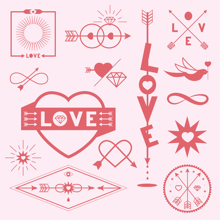 elements for romantic  designsのイラスト素材