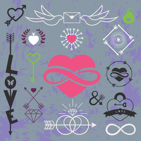 elements for romantic  designsのイラスト素材