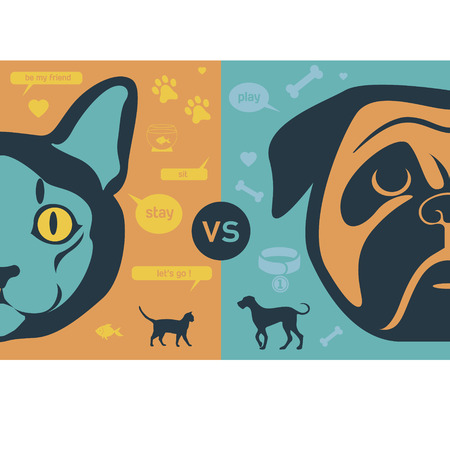 Cat vs dog infographic illustrationのイラスト素材
