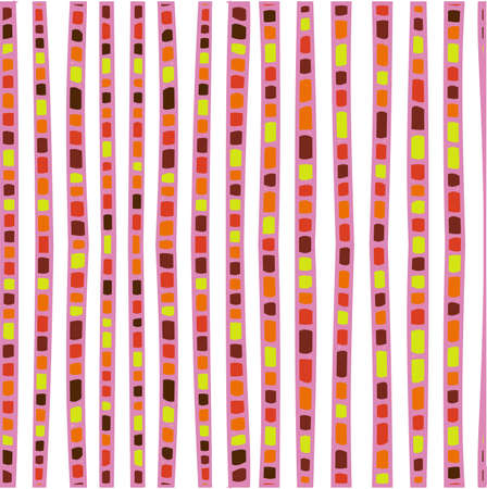 Vector linear pattern of colored points stylized as a coral with multiple square elements with smooth angles that create organic natural lookのイラスト素材