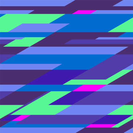 Geometric polygonal shapes pattern with repeated elements in dynamic grid of blue and bright green colorsのイラスト素材