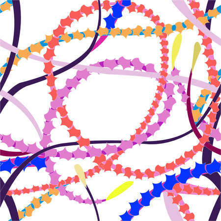A pattern in the form of branches with three-pointed petals and adjustable colorsのイラスト素材