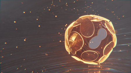 3d render abstract object realistic ball