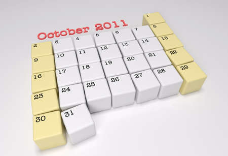 Calendar October 2011の写真素材