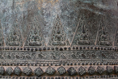 Art details on Thai bell in Buddhism Templeの写真素材