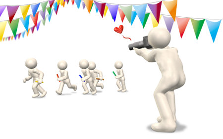 CG image representing the doting father  
