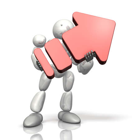 Robots are having a big arrow.の写真素材