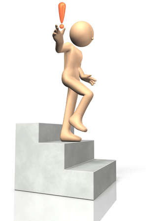 The idea came up while down the stairs の写真素材