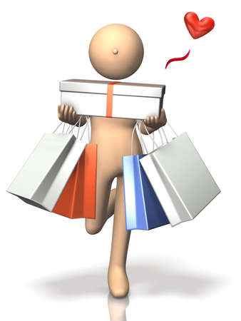 A lot of shopping is happy の写真素材