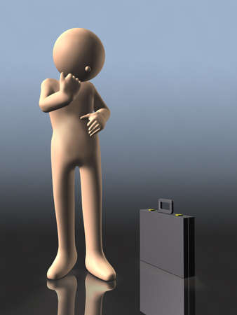 He has anxiety about the future.の写真素材