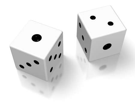 Rendered image of the two dice の写真素材