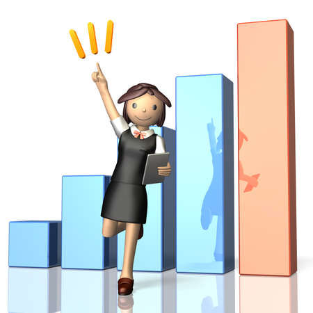 She achieved the goal.の写真素材