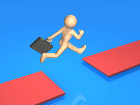 Business man got over the pinch の写真素材