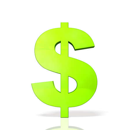Icon of currency symbol of the Dollar This is a computer generated image,on white background の写真素材