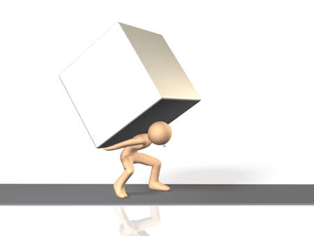 He advances, enduring pressure  This is a computer generated image,on white background の写真素材