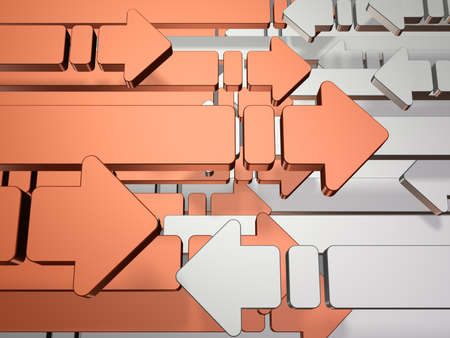 Many arrows have been facing each other.の写真素材