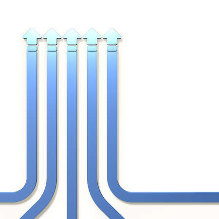 Many gathered arrows are rising.の写真素材