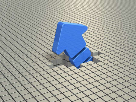 Arrow topped the boundary toward the top.の写真素材