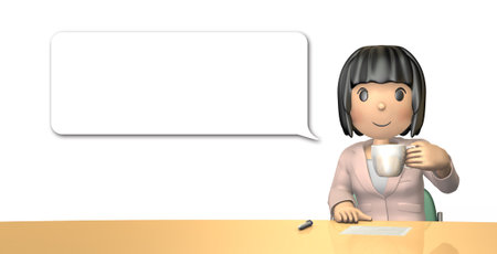 Women mutter something. isolated, computer generated image