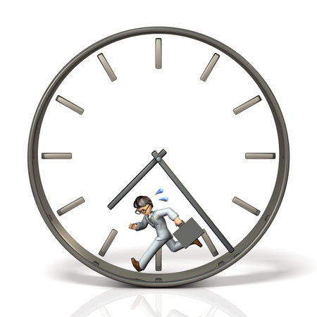 Businessman to be pressed for time. isolated, computer generated image