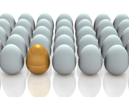 There is a promising one, in many eggs.  3D illustrationの写真素材