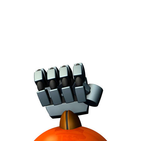 Right hand of the robot. His fist. 3D illustrationの写真素材