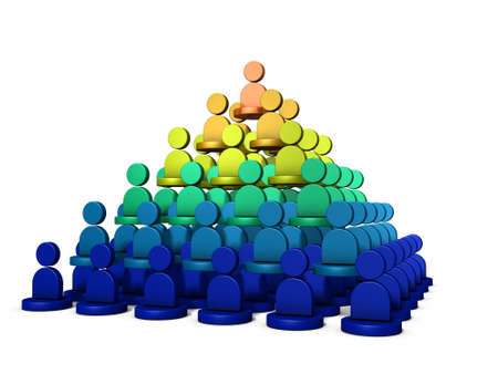 It is a pyramid structure, rank of power. It represents the structure of the organization. 3D illustrationの写真素材