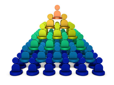 It is a pyramid structure, rank of power. It represents the structure of the organization. 3D illustrationの写真素材
