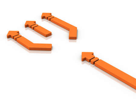 A branch point that branches into multiple routes. White background. 3D illustration.の写真素材