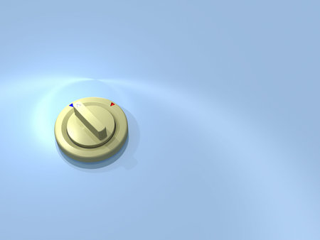 Rotation switch close up. 3D rendering.