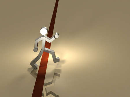 A person who takes the first step beyond the starting line. 3D rendering.の写真素材