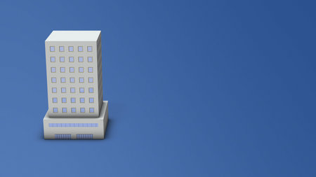A miniature of a simple business hotel. The exterior of office buildings and hospitals....