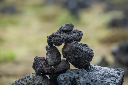 Balanced Stones. Stack of differents pebbles in relaxed scene