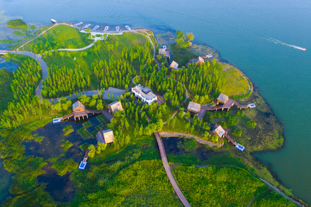 Xiangyang Bay Wetland Parkの写真素材