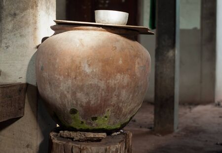 Water jar of countryside.の写真素材