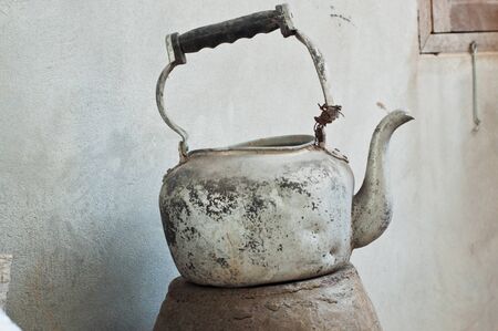 Old Kettle behind kitchen.の写真素材