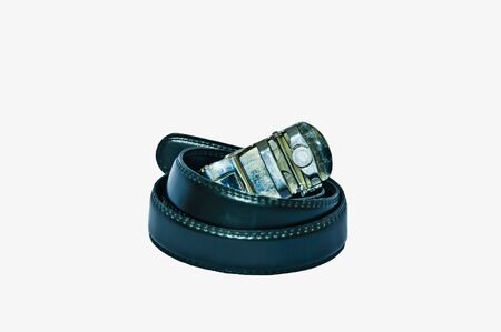 Belt for men on white background.の写真素材