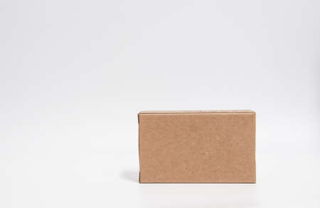 Small brown box put on white background.の写真素材