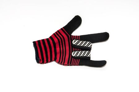 Winter glove on white background,selective focus.の写真素材