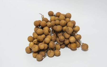 Group of longan on white background,selective focus.の写真素材