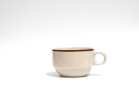 Cup on white,with clipping path,selective focus.の写真素材