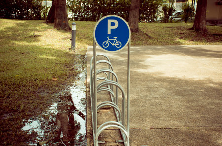 Bicycle parking in park,selective focus.