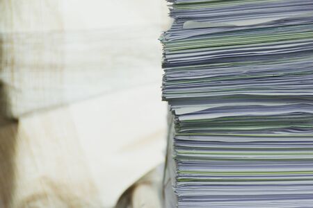 Pile of document in office room,selective focus.の写真素材