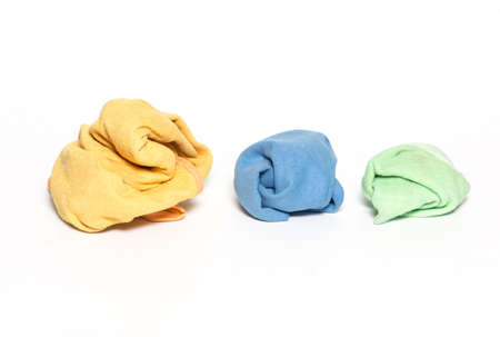 Microfiber fabric cloth on white background.の写真素材