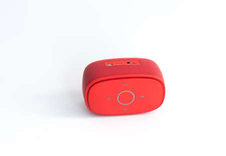 Red speaker on white background.の写真素材