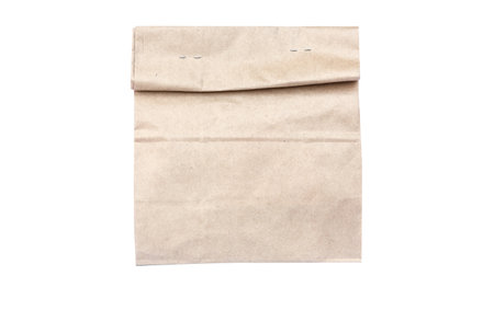 Recycle paper bag on white background.の写真素材