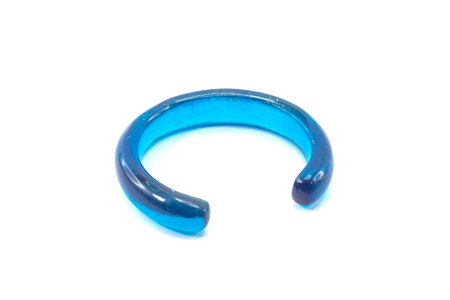 Blue bracelet on white background